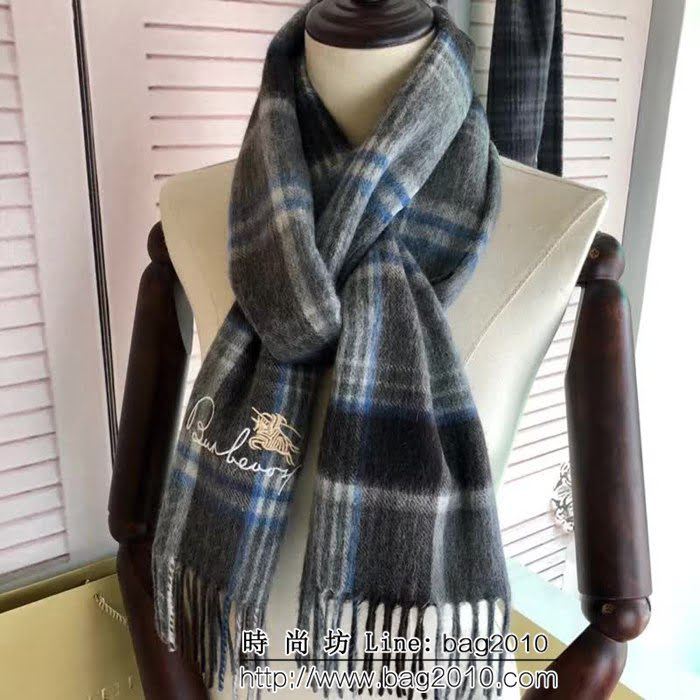 BURBERRY巴寶莉新款 品牌字母刺繡山羊絨圍巾 LLWJ6566